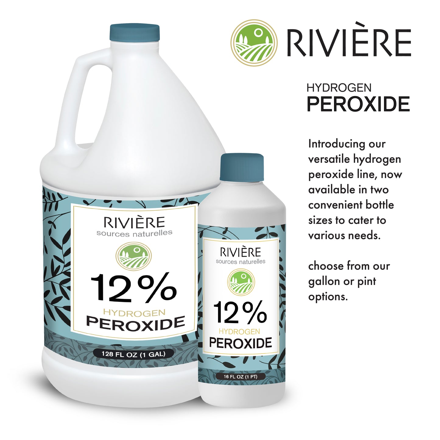 Rivière 12% Hydrogen Peroxide, 1 Gallon